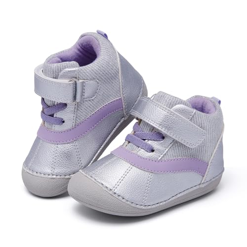 MORENDL Baby Lauflernschuhe Unisex Mary Jane Babyschuhe Krabbelschuhe für Kleinkind Jungen Mädchen 01Silber EU 18 von MORENDL