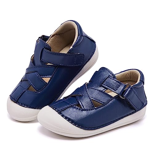 MORENDL Baby Lauflernschuhe Unisex Mary Jane Babyschuhe Krabbelschuhe für Kleinkind Jungen Mädchen Navycross EU 19 von MORENDL