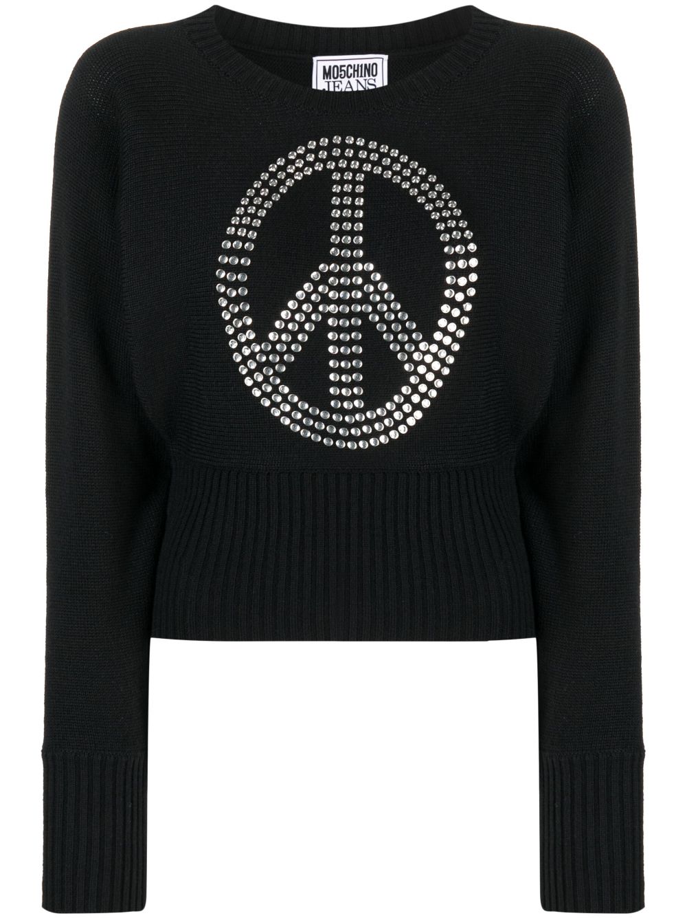 MOSCHINO JEANS Pullover mit Friedenszeichen - Schwarz von MOSCHINO JEANS