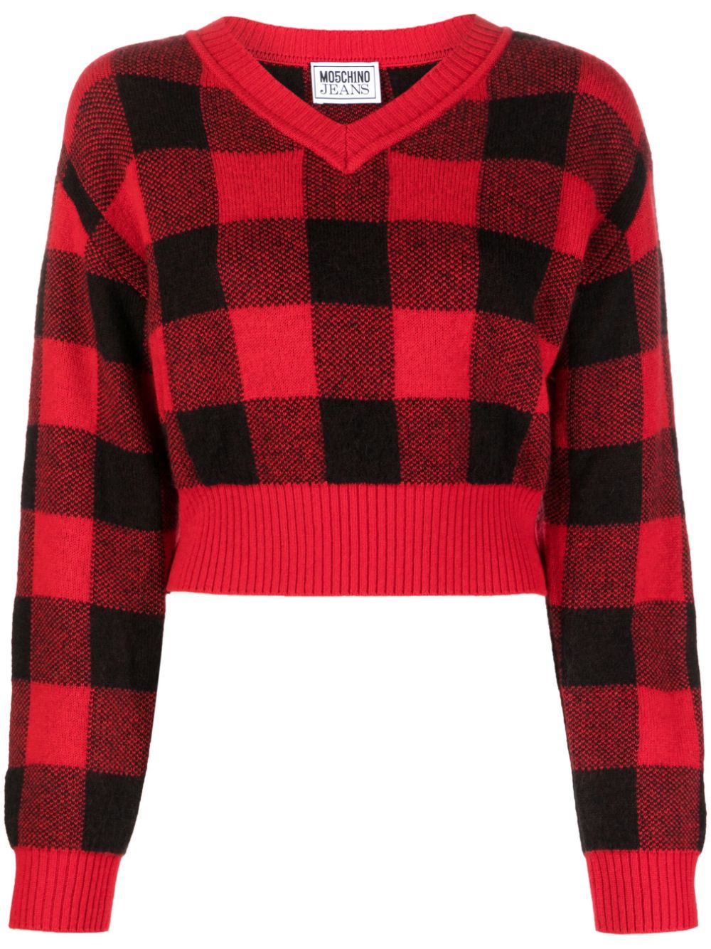 MOSCHINO JEANS Pullover mit Check - Rot von MOSCHINO JEANS