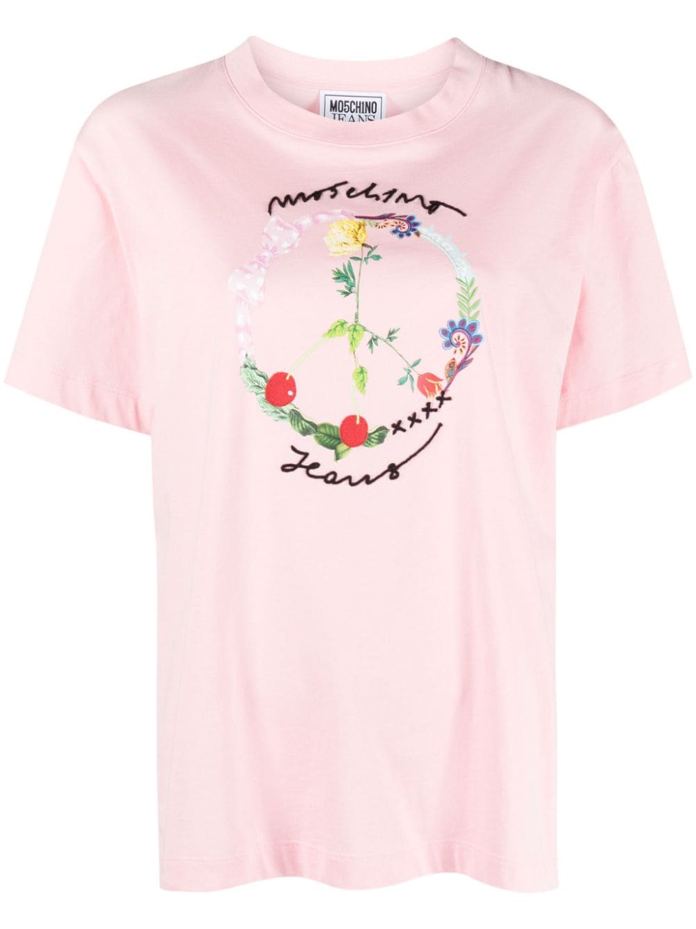 MOSCHINO JEANS T-Shirt mit Logo-Stickerei - Rosa von MOSCHINO JEANS