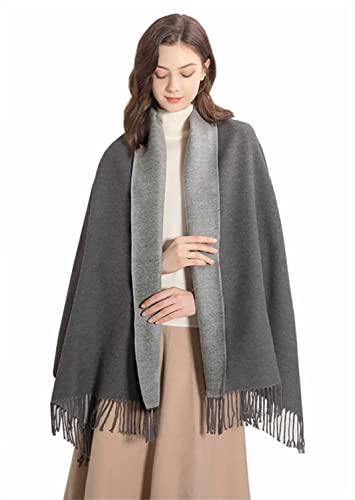 MOWEN Kaschmir Schal Frauen übergroße Pashmina Große Warme Schals Wraps 2-Ton Solid Color für Herbst Winter 70X200cm von MOWEN