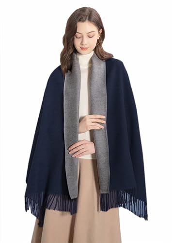 MOWEN Kaschmir Schal Frauen übergroße Pashmina Große Warme Schals Wraps 2-Ton Solid Color für Herbst Winter 70X200cm von MOWEN