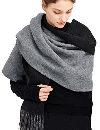 MOWEN Kaschmir Schal Frauen übergroße Pashmina Große Warme Schals Wraps 2-Ton Solid Color für Herbst Winter 70X200cm von MOWEN