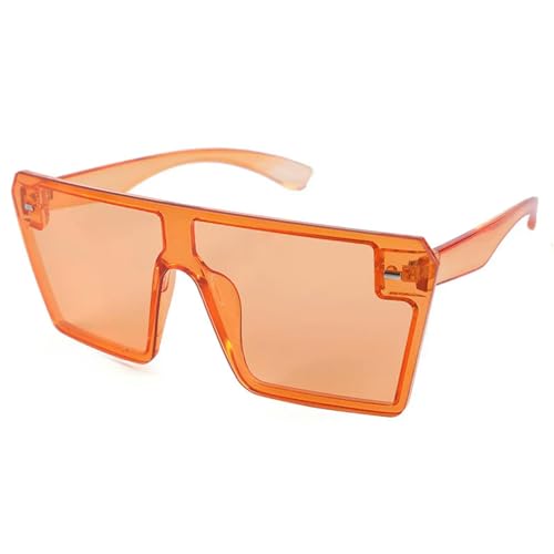 Dazzling Mercury Damen Sonnenbrille Retro Square Einteilige Midine Brille UV 400 Schutz-5233-Orange Orange von MPOWRX