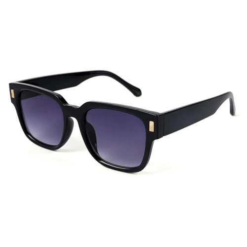 MPOWRX Quadratische Oversize-Sonnenbrille UV400 Damen- und Herrenbrille-5235-Schwarzgrau von MPOWRX