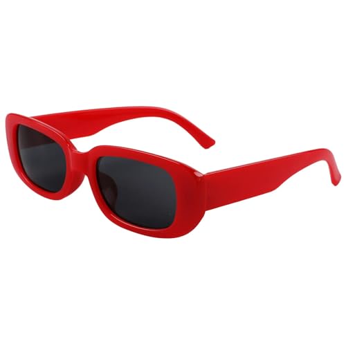 MPOWRX Quadratische Sonnenbrille mit kleinem Rahmen Sonnenbrille für Jungen und Mädchen UV 400 Schutz-2028-rot von MPOWRX