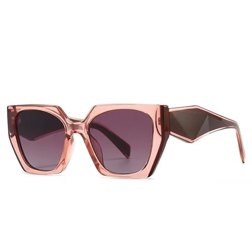 MPOWRX Retro Polygon Cat Eye Bunte Sonnenbrille Frauen Klare Farbverlaufstöne UV400 Herren Sonnenbrille - Lila Farbverlauf - Wie das Bild von MPOWRX