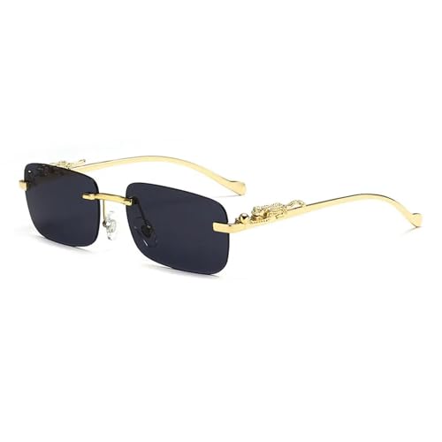 MPOWRX Sonnenbrille Herren Frauen Leopard Dekoration Kleine Sonnenbrille-Schwarz von MPOWRX