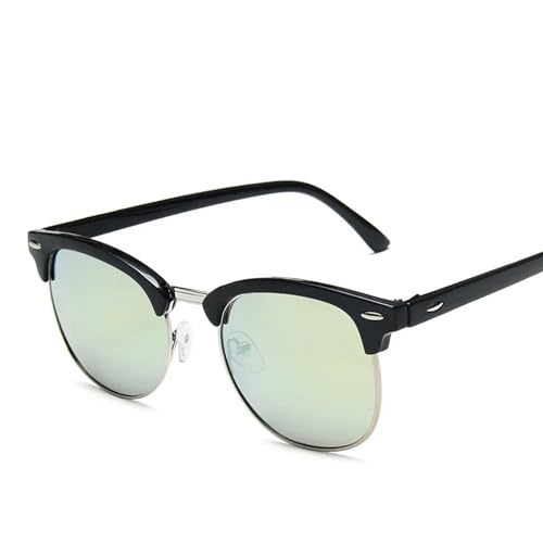 MPOWRX Sonnenbrille für Damen und Herren Semi Rimless SunGlasses UV400 Protection-10 Schwarz-Gold-AS Bild von MPOWRX