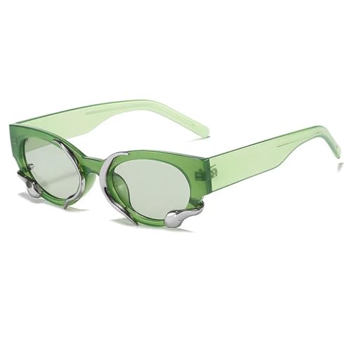 Retro Cat Eye Sonnenbrille Frauen Metall Dekoration Brille Sonnenbrille UV400-C4Green-Grün-Wie das Bild von MPOWRX