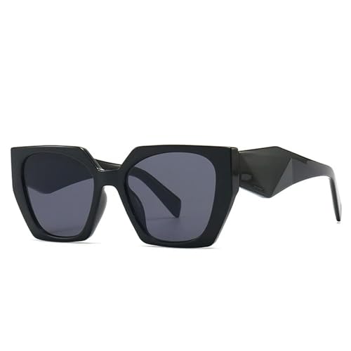 Retro Polygon Cat Eye Bunte Sonnenbrille Frauen Klare Farbverlaufstöne UV400 Männer Sonnenbrille - Schwarz grau - Wie das Bild von MPOWRX