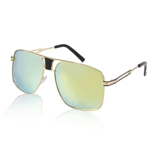 Sonnenbrille Männer Und Frauen Einfache Brille UV 400 Schutz Outdoor Sports-1179-Gold Gold von MPOWRX