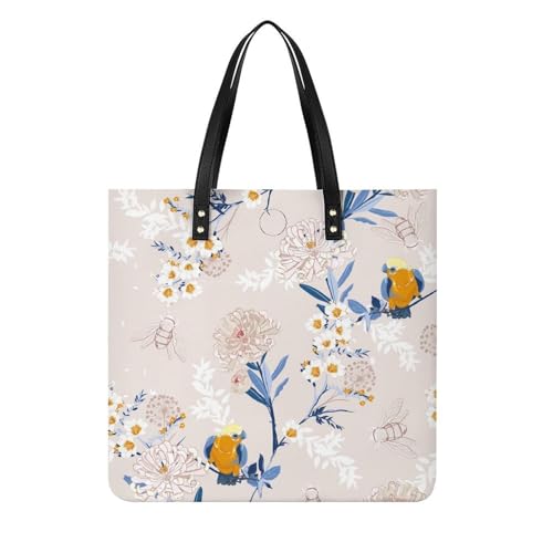 MQPYWLH Blumen Vögel Damen Shopper Handtasche Umhängetasche Schultertasche Für Büro Schule Einkauf 39x39cm MQPYWLH Blumen Vögel Damen Shopper Handtasche Umhängetasche Schultertasche Für Büro Schule Einkauf 39x39cm von MQPYWLH