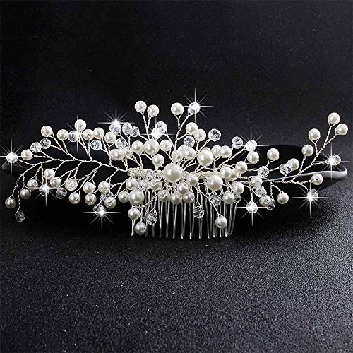 Haarnadel Haarspangen Haarspangen for Frauen Hochzeit Kristallperlen Haarkämme Braut Haarspangen Zubehör Schmuck Handgemachte Frauen Kopfschmuck Kopfbedeckungen for die Braut von MRXFN