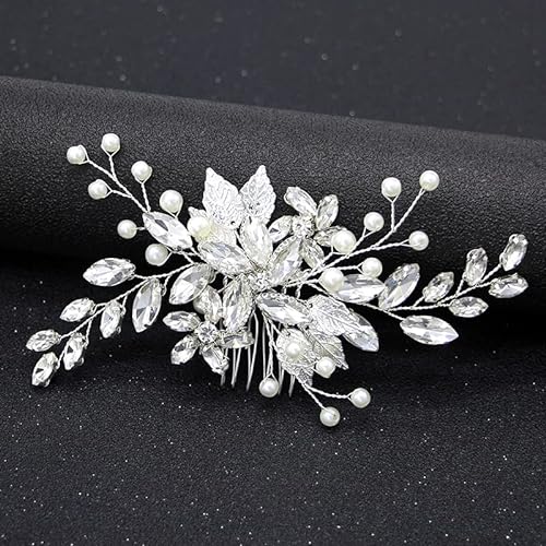 Haarnadel Haarspangen Haarspangen for Frauen Perle Kristall Hochzeit Haarkämme Haarschmuck for Braut Blumen Kopfschmuck Stirnbänder Frauen Braut Haarschmuck Schmuck By von MRXFN