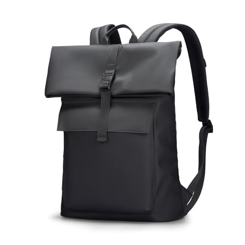 MS Rolltop Rucksack, 16L-22L für 15,6 Zoll Laptop, Rucksack Wasserdicht Leichter Freizeitrucksack, Business Laptop Rucksack für Damen Herren von MS