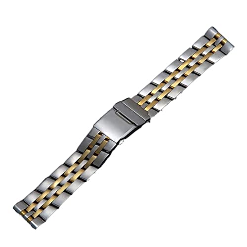 MSEURO 18 20 22 24 mm Edelstahl-Uhrbandkompatibel for Breitling Watch Armband Armband Pushden Hidden Verschluss (Color : A, Size : 20mm) von MSEURO