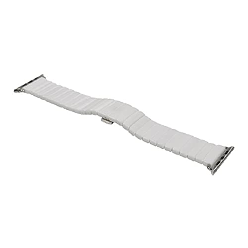 MSEURO C03 Keramik 20/22/24mm Uhr Watch Watch -Band kompatibel for Samsung Watch Keramikgurt kompatibel for Apple Watch 1/2/3/4/5/7 (Color : White2, Size : For 42MM And 44MM) von MSEURO