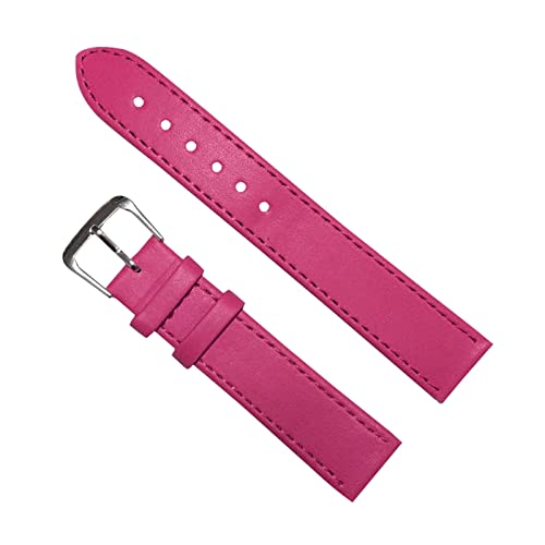 MSEURO DIY Leder Uhrengurt 10mm/12 mm/14mm/16mm/18mm/20mm/22 mm/24 mm Männer Frauen verstellbares Uhrenbandarmband (Color : Rose red, Size : 12mm) von MSEURO