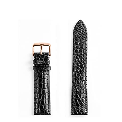 MSEURO Doppelseitiger Krokodil-Uhrengurt for Männer/Frauen Krokodil Uhrengurte Leder klassisches Design Watchbänder Pefect Männer Geschenk (Color : B rose gold pink, Size : 16mm) von MSEURO