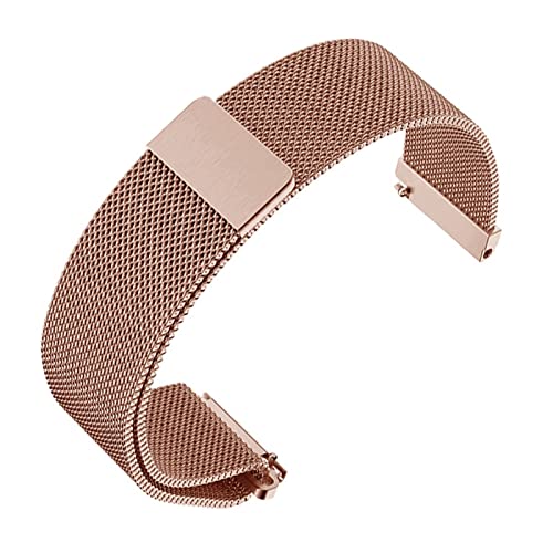 MSEURO Edelstahl -Magnetsportband -Uhrband -kompatibel for Ziga Design Watch Herren gewebter Meshbelt X for mein Atmungsaktierbarer Riemen schneller Demontage (Color : Rose Gold B, Size : 22mm) von MSEURO