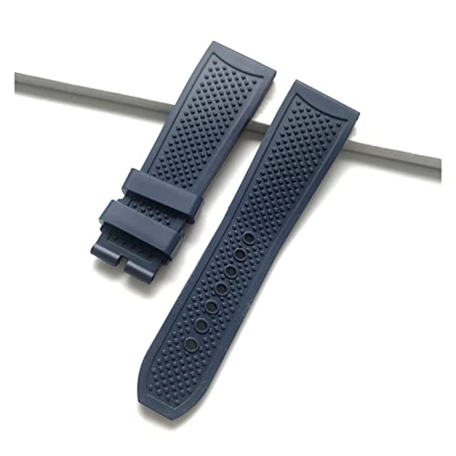 MSEURO Marken höchste Qualität 23mm schwarz blau weich dick dick natürlicher gummi -Uhrbandkompatibel for KALIBER Beobachten Sie den Riemen, der kompatibel for WSCA0006 Riemenarmband Armband (Color : von MSEURO