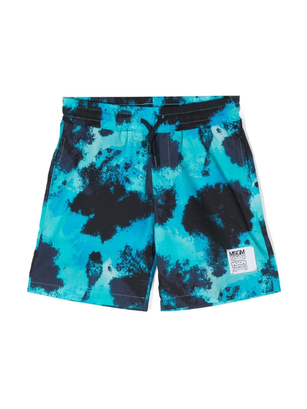 MSGM Kids Badeshorts mit Aquarell-Print - Blau von MSGM Kids