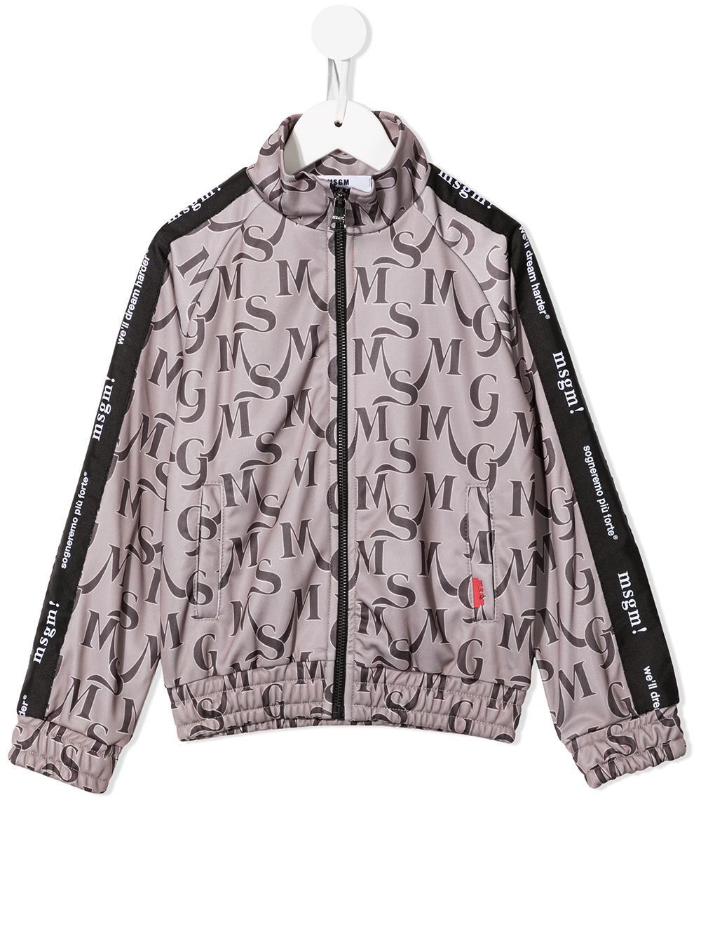 MSGM Kids Sportjacke mit Logo-Print - Braun von MSGM Kids