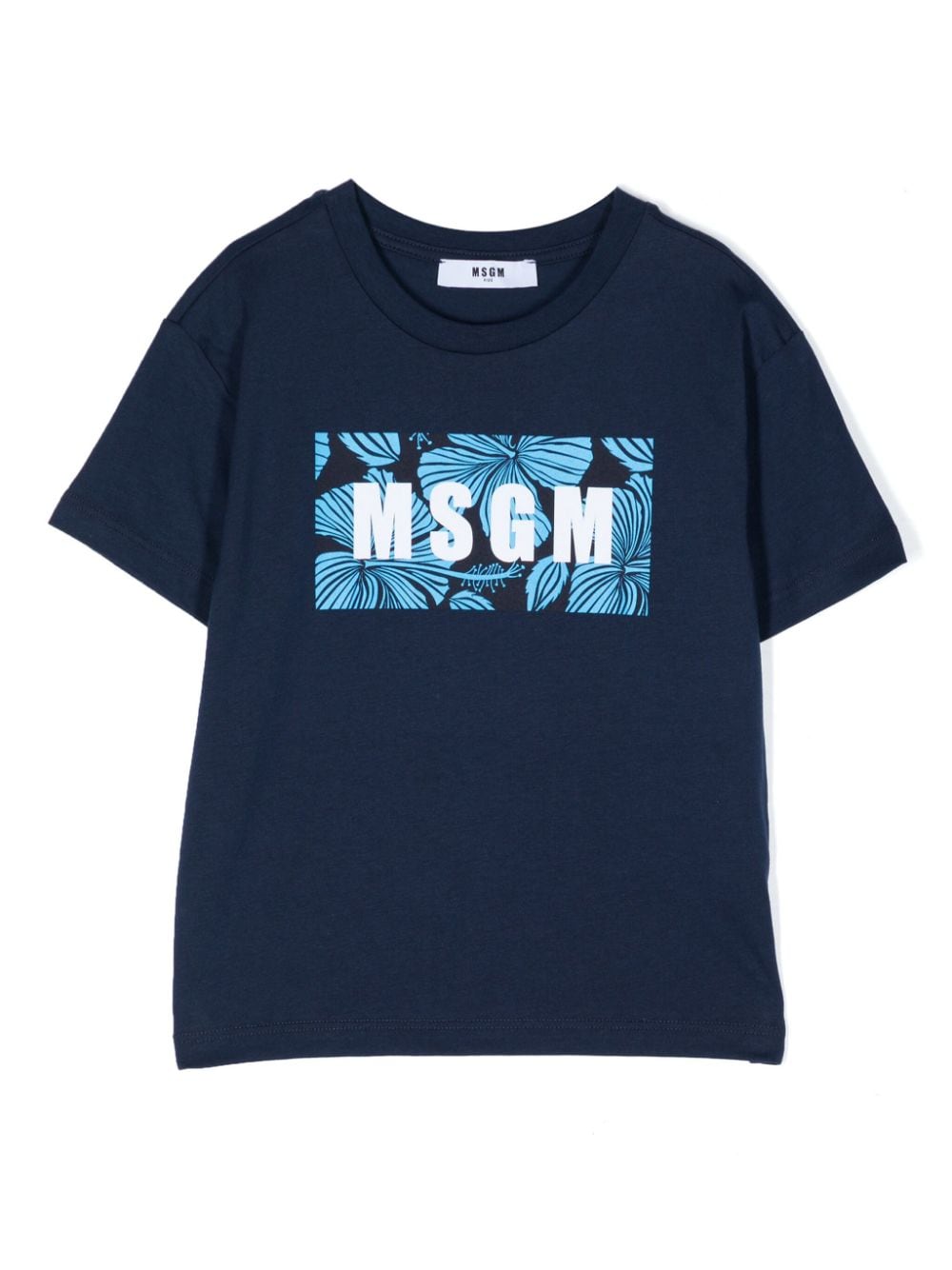 MSGM Kids T-Shirt mit Logo-Print - Blau von MSGM Kids