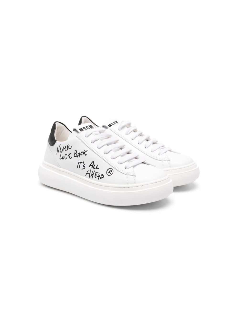 MSGM Kids Sneakers mit Slogan-Print - Weiß von MSGM Kids