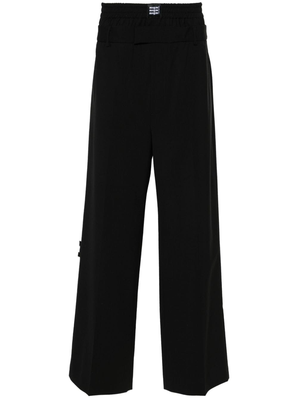 MSGM Hose mit doppeltem Bund - Schwarz von MSGM