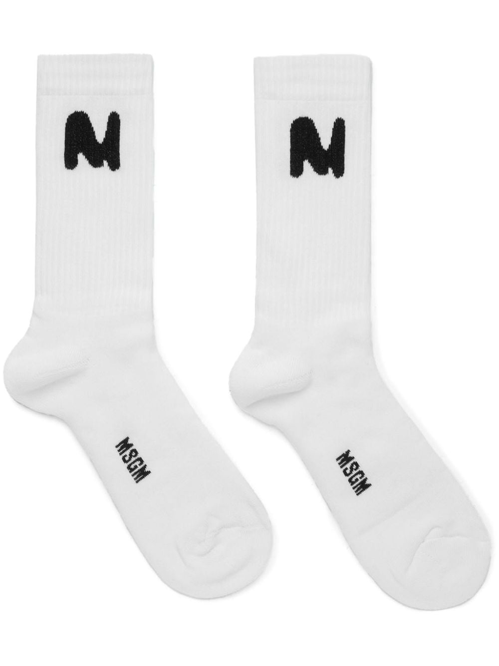 MSGM Socken mit Intarsien-Logo - Weiß von MSGM