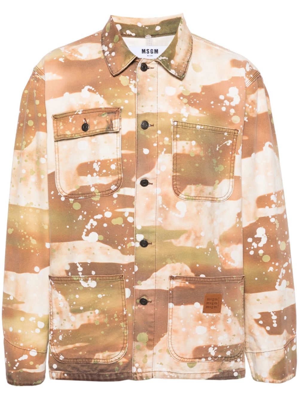 MSGM Hemdjacke mit Camouflage-Print - Nude von MSGM