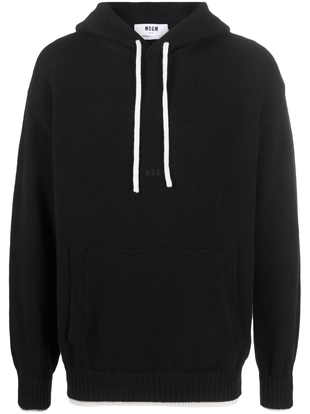 MSGM Hoodie mit Kontrastkordelzug - Schwarz von MSGM