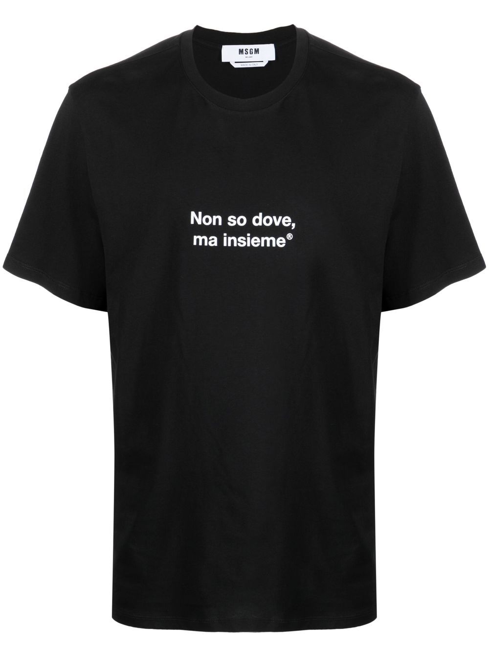 MSGM T-Shirt mit Slogan-Print - Schwarz von MSGM