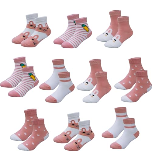 MSHEN Babysocken 10 Paar 0-7 Jahre alte Jungensocken Blau gestreifte Cartoon-Babysocken-GKS02-M-10 von MSHEN