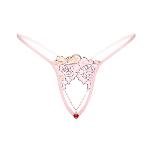 MSemis Herren Spitze G-String Ouvert-Slip Sexy Strings Tanga Reizvolle Unterwäsche Männer Sissy Erotik Dessous Reizwäsche Unterhose A Rosa Einheitsgröße von MSemis