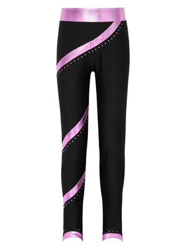 MSemis Mädchen Jogginghose Lange Leggings Sport Hosen mit Buchstaben Gedruckt für Gym Yoga Tanz Laufen Rosa D 134-140 von MSemis