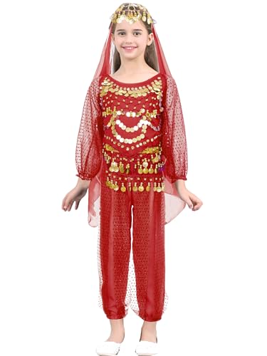 MSemis Mädchen Paillette Bauchtanz Kostüme Kinder Bauchtanz Tanz Tuch Bauchtanz Tänzer Outfit Sets Prinzessin Karneval Cosplay Faschingskostüm Rot 128-134 MSemis Mädchen Paillette Bauchtanz Kostüme Kinder Bauchtanz Tanz Tuch Bauchtanz Tänzer Outfit Sets Prinzessin Karneval Cosplay Faschingskostüm Rot 128-134 von MSemis