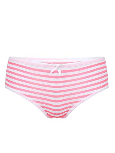 MSemis Unterhosen Damen Baumwolle Sexy Hipster Panties Mittel Taille Gestreift Schlüpfer Bikini Slip Höschen Unterwäsche mit Bowknot Rosa OneSize von MSemis