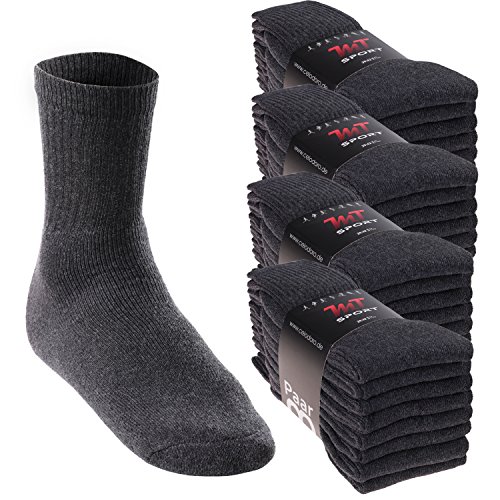 MT Damen und Herren Sport- und Freizeitsocken (32 Paar) Tennissocken - Anthrazit 47-50 von MT