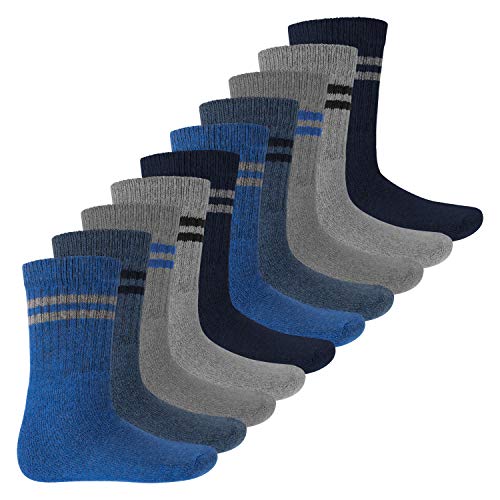 MT Kinder Sport- und Freizeitsocken (10 Paar) Tennissocken für Mädchen und Jungen - Jeans 27-30 von MT