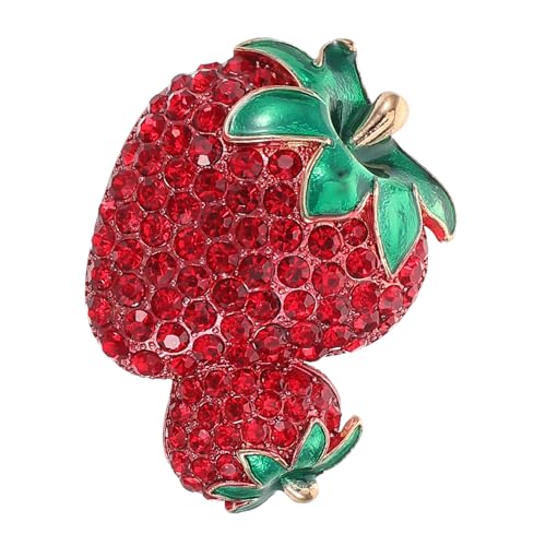 MUCKLILY Bling Erdbeer Brosche Anstecknadel für Damen Obstbrosche mit Funkelnden Strasssteinen Vielseitig für Kleidung Taschen Hüte MUCKLILY Bling Erdbeer Brosche Anstecknadel für Damen Obstbrosche mit Funkelnden Strasssteinen Vielseitig für Kleidung Taschen Hüte von MUCKLILY