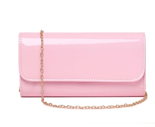 MUDUO Damen-Geldbörse aus Lackleder, modische Clutch, Abendtasche, viele Farben, Pink MUDUO Damen-Geldbörse aus Lackleder, modische Clutch, Abendtasche, viele Farben, Pink von MUDUO