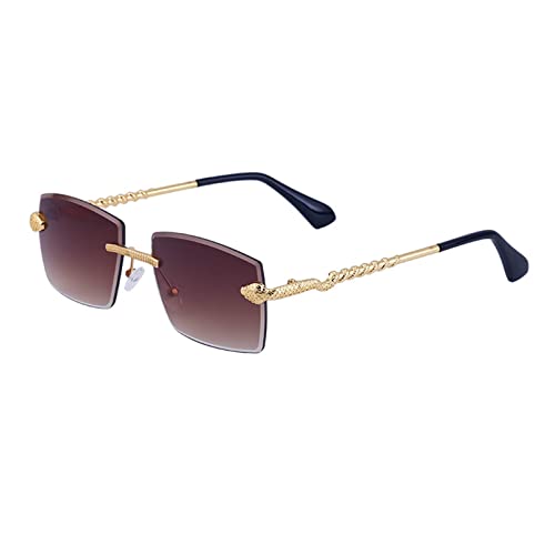 MULAIDI Randlose Damen-Sonnenbrille, personalisierbar, quadratisch, Schlangenbügel, rahmenlos, blendfrei, UV-Sonnenbrille, Typ5, 144mm MULAIDI Randlose Damen-Sonnenbrille, personalisierbar, quadratisch, Schlangenbügel, rahmenlos, blendfrei, UV-Sonnenbrille, Typ5, 144mm von MULAIDI