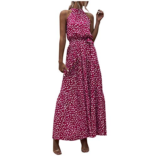 MUMEOMU Sommerkleid Dame Knielang Kleider Neckholderkleider Boho Blumenmuster Ärmellos U Hals High Waist A Linie Frauen Sommer Elegant Lang Casual Lose Kleid Strandkleider Festkleid Strand Dress MUMEOMU Sommerkleid Dame Knielang Kleider Neckholderkleider Boho Blumenmuster Ärmellos U Hals High Waist A Linie Frauen Sommer Elegant Lang Casual Lose Kleid Strandkleider Festkleid Strand Dress von MUMEOMU