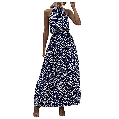 MUMEOMU Sommerkleid Dame Knielang Kleider Neckholderkleider Boho Blumenmuster Ärmellos U Hals High Waist A Linie Frauen Sommer Elegant Lang Casual Lose Kleid Strandkleider Festkleid Strand Dress MUMEOMU Sommerkleid Dame Knielang Kleider Neckholderkleider Boho Blumenmuster Ärmellos U Hals High Waist A Linie Frauen Sommer Elegant Lang Casual Lose Kleid Strandkleider Festkleid Strand Dress von MUMEOMU
