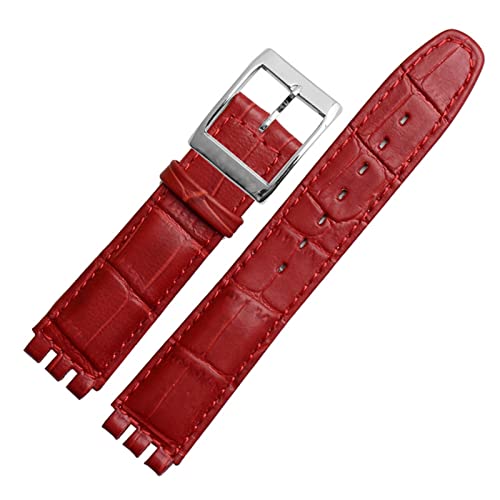 MURVE 17mm 19mm Echtes Kalbsleder Handgelenk Strap Für Swatch Uhr Band Männer Frauen Alligator Muster Armband Uhrenarmband Zubehör, 19 mm, Leder, Achat von MURVE