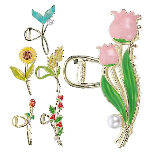 MUSISALY Metall-blumen-haarspangen Für Damen 6 Stück Große Kieferklammern Dekoratives Haarnadel-set Für Dünnes Und Dickes Haar Bequem Und MUSISALY Metall-blumen-haarspangen Für Damen 6 Stück Große Kieferklammern Dekoratives Haarnadel-set Für Dünnes Und Dickes Haar Bequem Und von MUSISALY